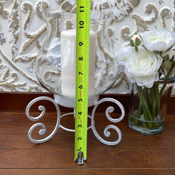 Elegant Metal Scroll Candle Holder Hurricane Candle Holder - Picture 6 of 6